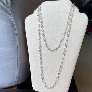 Express Silver Double-Layer Chain Necklace